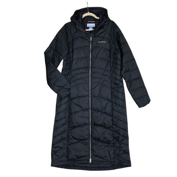 COLUMBIA Karis Gal Full Length Long Parka Coat-Jacket Women L Black Everyday EUC - Picture 5 of 13